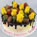 Flower - Drip Cake - Flower Flakes and Strawberries Cake 